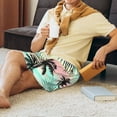 thumbnail image 3 of Haiem Tropical Summer Palm Men's Pajama Short with Soft Woven Cotton Elastic Waistband Sleep Short-3X-Large, 3 of 9
