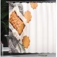 thumbnail image 3 of Ambesonne Holiday Shower Curtain, Ginger Biscuits Xmas Print, 69"Wx70"L, Off White Apricot and Grey, 3 of 4