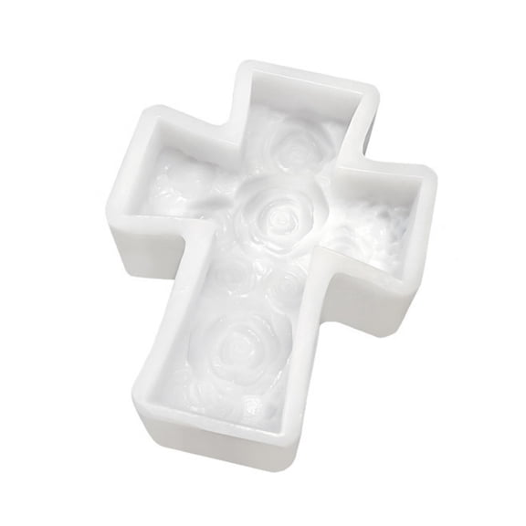 Food Grade Silicone Rose Crosses Candle Making Mould For Crafting Decorative Scented Candle