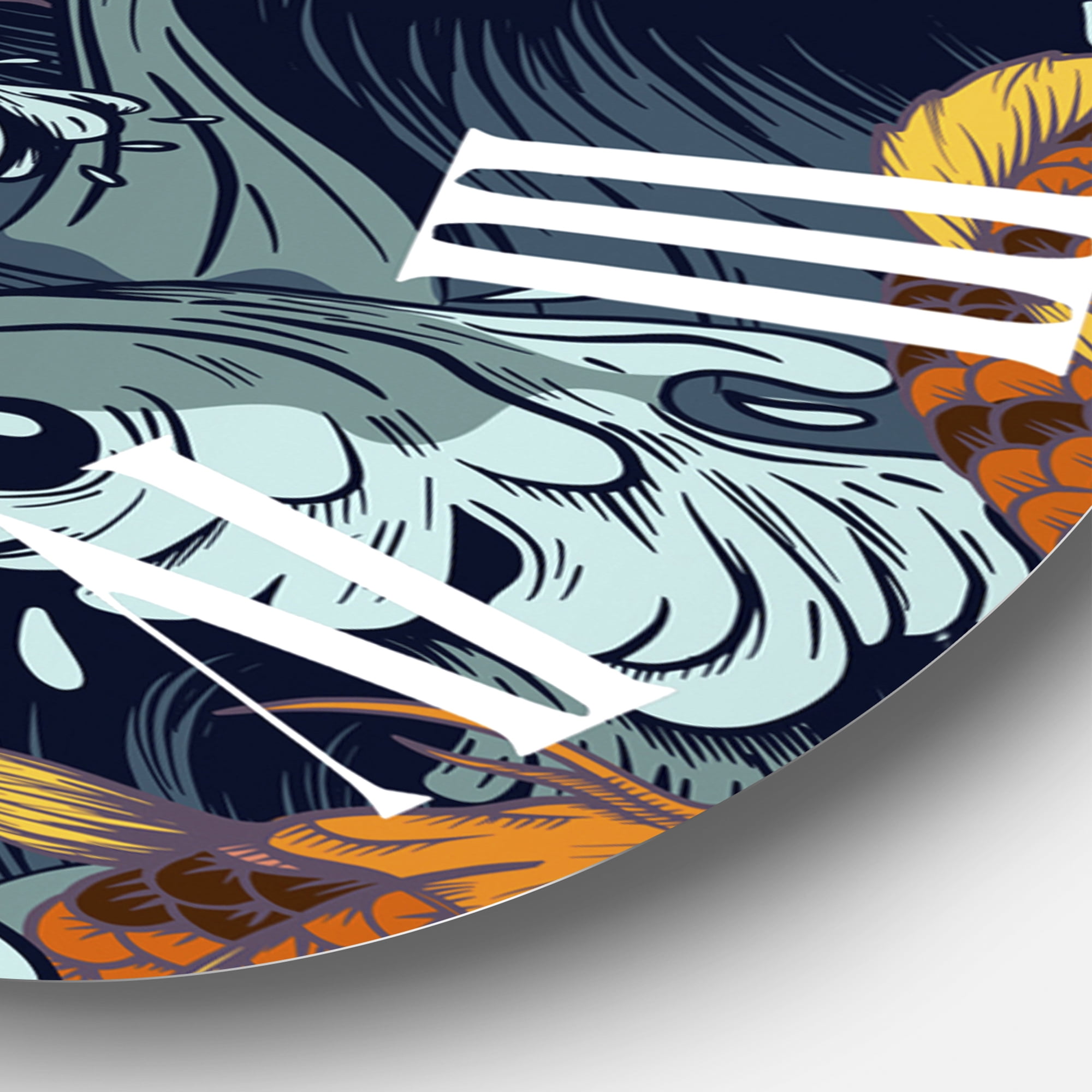 Designart 'Japanese Koi Fish' Nautical & Coastal Wall Clock