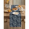 thumbnail image 3 of Navy Blue Floral Table Runner 70 Inches Long,Abstract Art Flowers Traditional Cotton Linen Table Runners Dresser Scarves,Decorative Fabric Tabletop Scarf Furniture Cover for Home Dinner Party 13"x70", 3 of 9