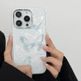 thumbnail image 2 of Hollow Out Gray Butterflys Lucky Day Phone Case Compatible with iPhone Case (Blue,iPhone 14), 2 of 6