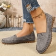 thumbnail image 4 of Women's Orthopedic Leather Loafers Comfortable Lightweight Slip-On Flats Casual Comfort Walking Shoes Moccasins Driving Walking Shoes Gray 7, 4 of 6