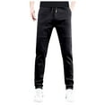 thumbnail image 1 of European Solid Color Splicing Pocket Elastic Straight Leg Pants For Men Casual Loose Trend Foreign Trade Sports Pants, 1 of 5