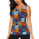thumbnail image 1 of Fotbe colorful plaid Dinosaur Blusas Sin Mangas para Mujer – Estilo Casual, Corte Suelto, Slim-Fit, Cuello Redondo Deportivo, Tops de Verano para Gimnasio y Yoga-Large, 1 of 7