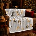 thumbnail image 3 of Watercolor Dogs Beige Sofa Calm Living Room Style, Peaceful Pet Portrait Pattern, Warm Flannel Blanket for Living Room and Reading Nook, Dog Lovers Thanksgiving Gift, Pet Lover Home Decor, 3 of 9