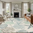 thumbnail image 2 of 6x9 Area Rugs, Aqua Teal Coastal Non-Skid Rubber Backing Large Rectangle Rugs - Living Room Bedroom Home Office, Summer Beach Starfish Coral Nautical Rustic Indoor Floor Mat Carpets Washable Rug, 2 of 9