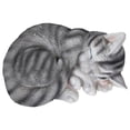 thumbnail image 2 of Estatuas de gatos CUTICAT Decoración de jardín Escultura de gato durmiente Gris, 2 of 7