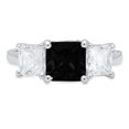 thumbnail image 7 of Three-Stone Engagement Ring for Women - 4ct Natural Onyx in 14K White Gold Promise Ring, 7 of 7