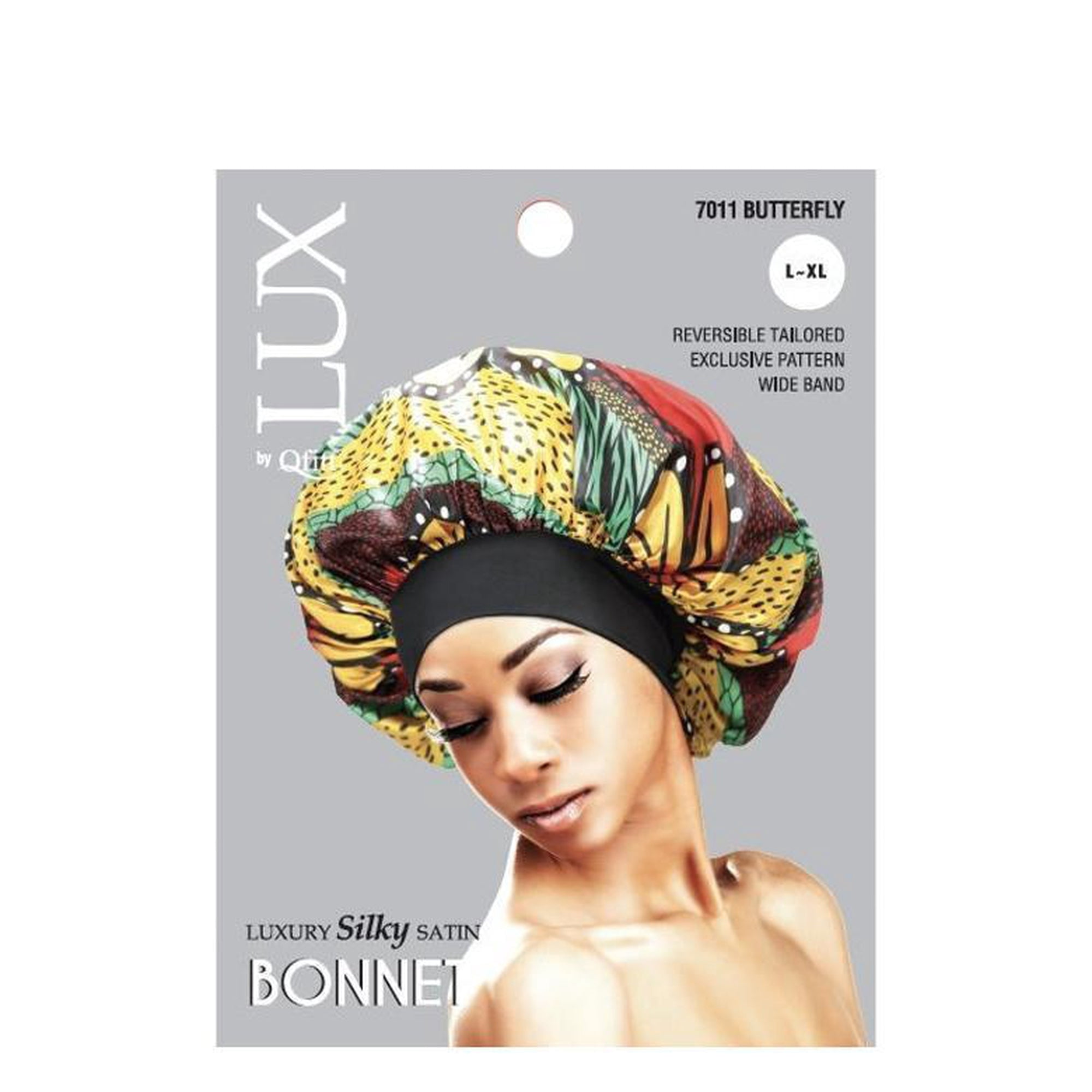 Qfitt Luxury Silky Satin Bonnet (L-XL) Pack of 3