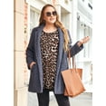 thumbnail image 4 of LARACE 3/4 Sleeve Shirts for Women Plus Size Tunic Dressy Top Loose Fit Flare T-Shirt A-leopard08 3X, 4 of 7