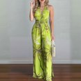 thumbnail image 3 of Women Sleeveless Jumpsuits Summer V Neck Modest Wrap Jumpsuits Green M, 3 of 5
