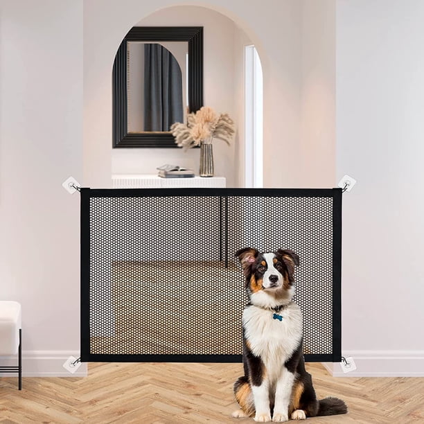 Puertas para perros para la casa, puertas para perros para puertas con valla de seguridad portátil que se instalan fácilmente en cualquier lugar, puertas para perros en interiores con, 71 x
