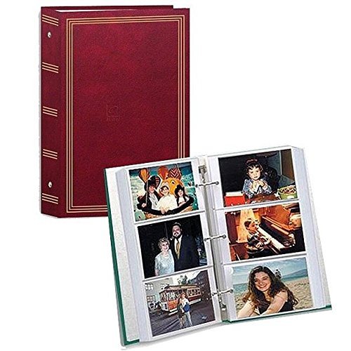 4X6 3-ring pocket BURGUNDY album for 504 photos