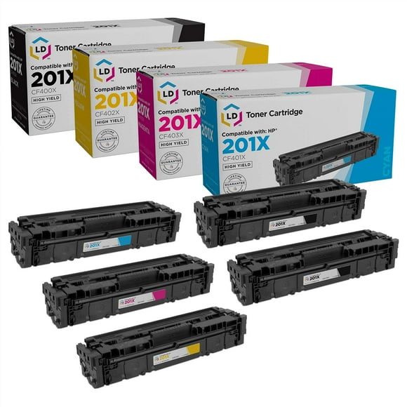 LD Compatible Toner Cartridge Replacement for HP 201X High Yield (2 Black, 1 Cyan, 1 Magenta, 1 Yellow, 5-Pack) Compatible Laserjet M252dw M252n M277c6 M277n MFP M277dw