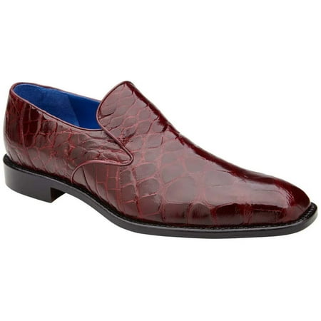 

Men s Belvedere Genuine Alligator Slip-on Dress Shoes Genova Dark Burgundy R53