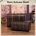 thumbnail image 4 of vintage Suitcase Wood Leather Finished Antique Storage Box Decorative Luggage for Photography Props Home Decoration, 4 of 7