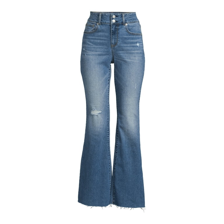 No Boundaries Juniors Double Button Flare Jean Sizes 1 21 Walmart