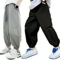 thumbnail image 2 of FLMEI Toddler Boys Cotton Jogger Pants Teen Summer Solid Colour Sweatpants 4-12 Years Kids Ice Silk Anti-Mosquito Trousers, 2 of 8