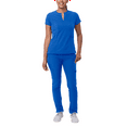 thumbnail image 1 of Adar Addition Go-Higher Scrub Set For Women - Notched V-Neck Scrub Top & Skinny Cargo Scrub Pants, 1 of 7