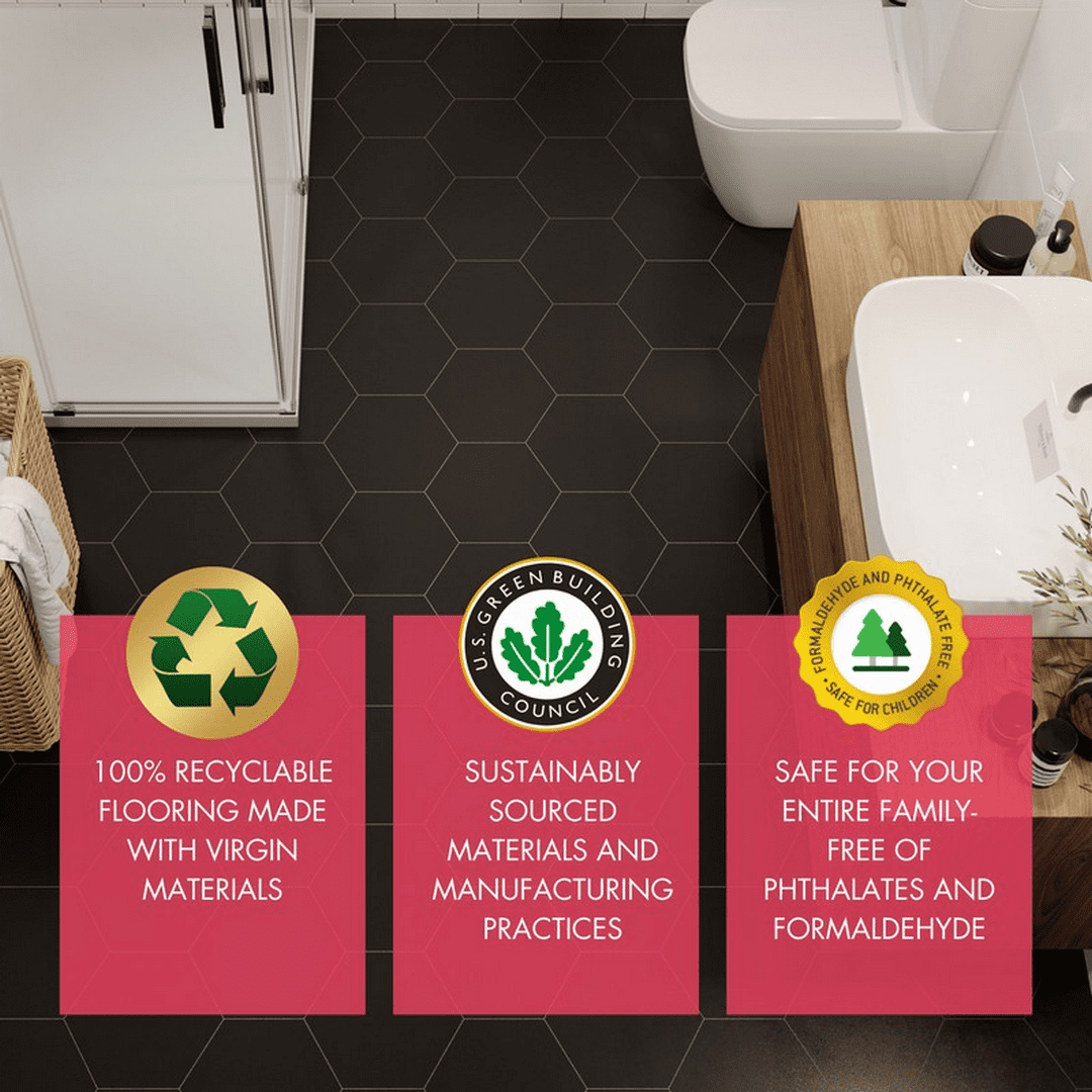 BaseCore HEX Black 12 MIL x 5.75 in. W Waterproof Peel and Stick Vinyl Plank Sample