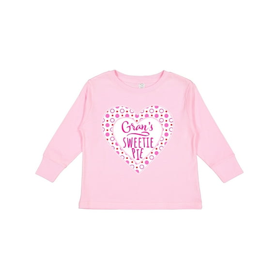 Inktastic Gran's Sweetie Pie with Pink Hearts Boys or Girls Long Sleeve Toddler T-Shirt