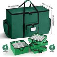 thumbnail image 4 of Ayieyill Premium Christmas Ornament Storage Container with Dividers, Fits Up to 73 Ornaments, 600D Tear Green, 4 of 8