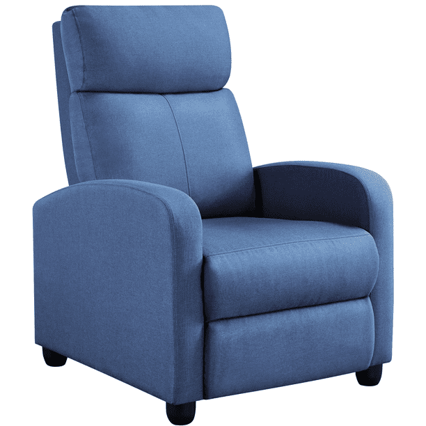 Yaheetech Modern Fabric Upholstered Recliner Chair with Pocket Spring for Home, Light Blue