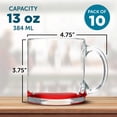 thumbnail image 5 of Libbey Clear Glass Coffee Mugs 13 oz. Set of 10, Bulk Pack - Perfect for Coffee, Tea, Espresso, Hot Cocoa, Other Beverages - Red, 5 of 5