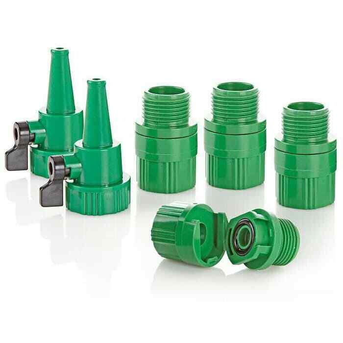 Snap on Garden Hose Connectors with Bonus Nozzle 4 Pack Set with 2