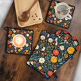 thumbnail image 5 of Pioneer Flower Kitchen Oven Mitt and Pot Holder Sets 4 Pcs for Baking, Cooking and Grilling, Heat Resistant Up To 392 °F, 5 of 7