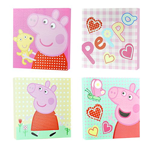 AVAILABLE IN 4 SIZES PEPPA PIG 3 X CANVAS PICTURES WALL ART  DECORATION 