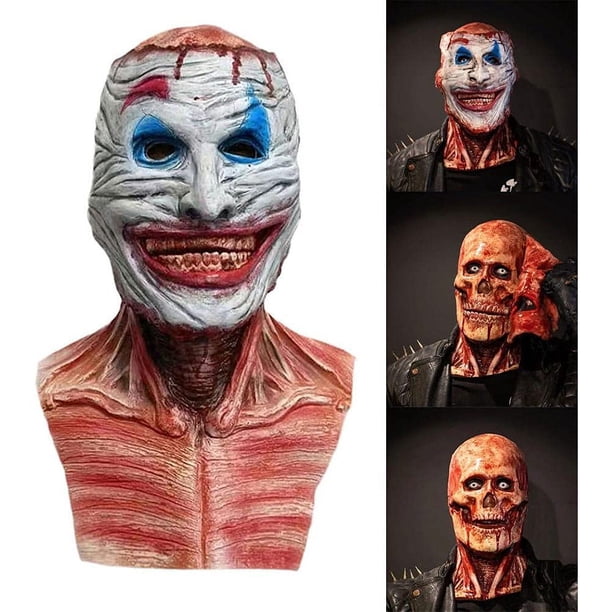 Máscara De Halloween De Doble Cara Magnética - Payaso Y Zombie Sangriento, De Látex, Para Fiestas Y Cosplay