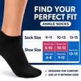thumbnail image 4 of Debra Weitzner Men’s and Women’s Diabetic Ankle Socks, Non-Binding Cushion Sole with Reinforced Heel and Toe, Size 13-15, White and Gray, 6 Pairs, 4 of 6