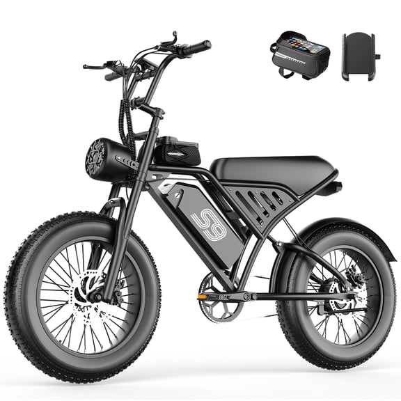 GWEIT Electric Bike for Adults, 750W Peak Motor, 28 MPH & 65 Miles Range, 16" Fat Tire Off Road Ebike with NFC Unlock & Removable Battery