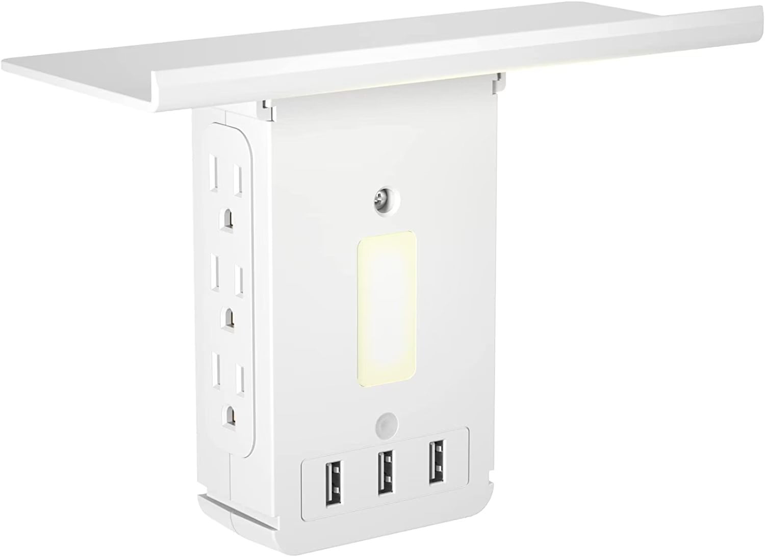 Socket Shelf 6 Outlet Surge Protector 1050 Joules, Wall Mount Outlet