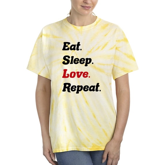 Eat Sleep Love Repeat Tie Dye Cyclone Women -Smartprints Designs, Female x-Large