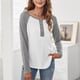 thumbnail image 3 of Camisa Botones Decoración Manga Larga Piel Agradable Mujer Blusa Suelta para Dama para Viajar ANGGREK Otros, 3 of 6