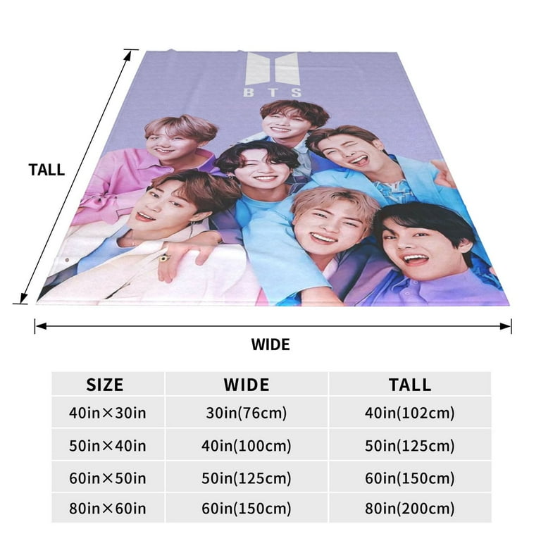 Kpop Bts Fleece Blanket Super Soft Cozy Throw Blanket 60