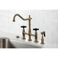 thumbnail image 4 of Kingston Brass KS1273PKXBS Duchess Bridge Kitchen Faucet with Brass Side Sprayer, Antique Brass, 4 of 7