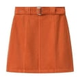 thumbnail image 2 of Aueoeo Women High Waist Skirts Soft Corduroy Elastic Waistband Skirt Casual Comfy Bodycon Mini Skirts, 2 of 5