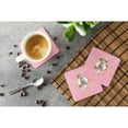 thumbnail image 3 of Irish Wolfhound Pink Flowers Foam Coaster Set of 4, 3 of 4