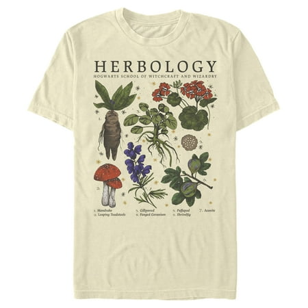 Men s Harry Potter Hogwarts Herbology Graphic Tee Beige Small