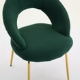 thumbnail image 2 of Set of 1 Velvet Fabric Dining Chairs with Curved Backrest and Golden Metal Legs for Kitchen or Dining Room (Green), 2 of 11