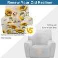thumbnail image 4 of Kuiaobaty Sunflower Butterfly Print Recliner Couch Cover for Pets Breathable Reclining Sofa Slipcover Durable Recliner Chair Cover with Side Pocket Washable Reclining Slipcover Nonslip, 4 of 8