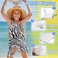 thumbnail image 6 of Xoenoiee Zebra Stripe Pattern Girls' Bathing Suit One Piece Swimsuit Halter Bathing Suit with Cover Up Skirt, Breathable Summer Beach Swimwear, 15-16 Years, 6 of 7