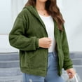 thumbnail image 6 of Women's Hooded Sherpa Jacket Full Zip Soft Fleece Winter Coats Long Sleeve Fuzzy Casual Outerwear with Pockets, 6 of 6