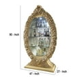 thumbnail image 4 of Benjara Curio Cabinet with Ornate Carvings and 10 Glass Shelves, Gold, 4 of 5