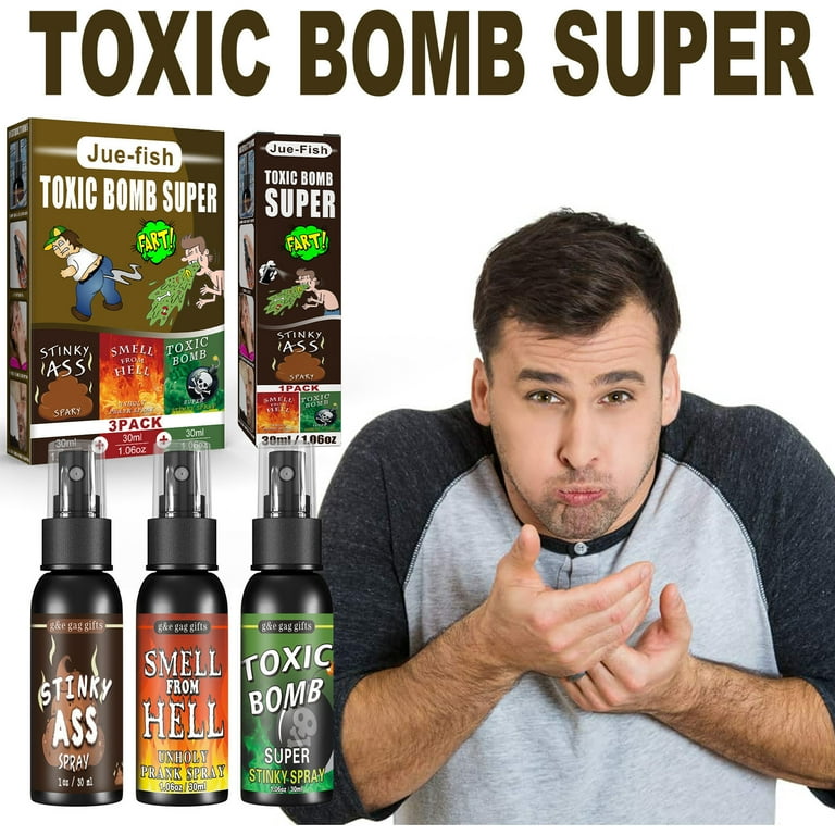 Nasty Smelling 3 Pack - Stinky Ass Fart Spray - Toxic Bomb - Smell From  Hell - Plus 2 oz Stinky Ass Hand Gel Prank - Stinky Ass Fart Cards