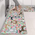 thumbnail image 2 of Kitchen Rugs Sets Of 2,Cute Pitbull Terriers Dog and Flower Anti Fatigue Kitchen Mat Rugs Non Slip Washable,Decorative Kitchen Floor Mats for Kitchen,Sink,Laundry,17"X47", 2 of 5